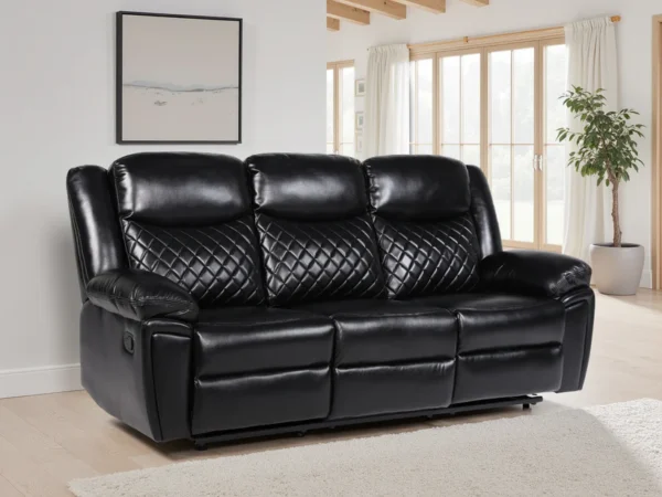 Myra Recliner Sofa Black 3 Seater