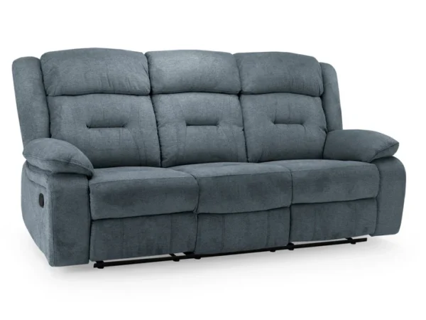 Novie Recliner Sofa Grey Fabric 3 Seater